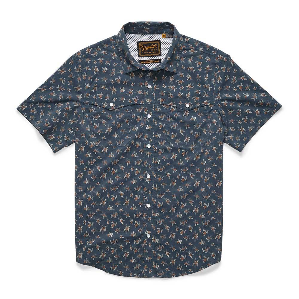 Howler Brothers Open Country Tech Shirt Men's in Rancher Floral Dark Slate